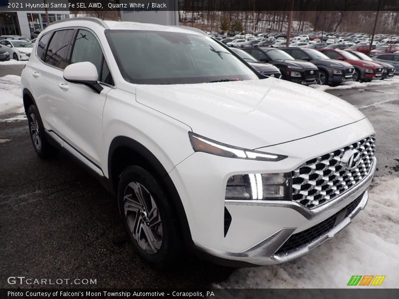 Quartz White / Black 2021 Hyundai Santa Fe SEL AWD