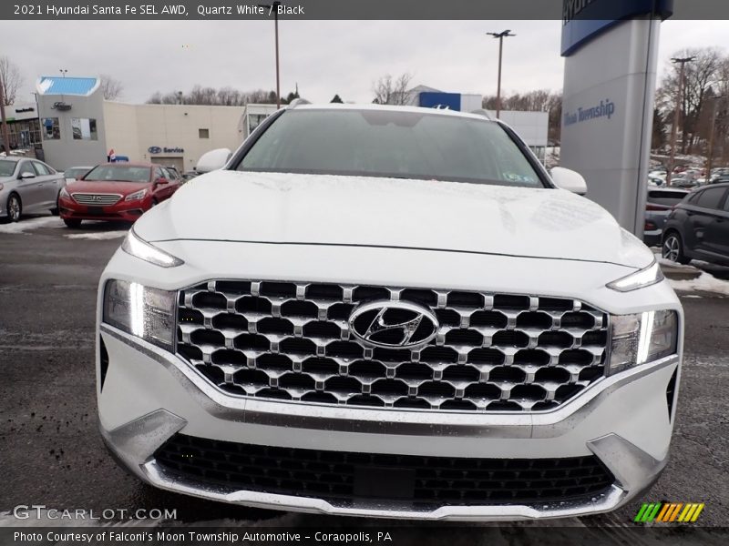 Quartz White / Black 2021 Hyundai Santa Fe SEL AWD