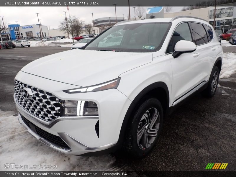 Quartz White / Black 2021 Hyundai Santa Fe SEL AWD