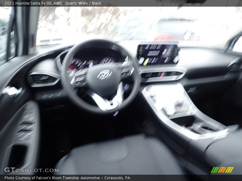 Quartz White / Black 2021 Hyundai Santa Fe SEL AWD