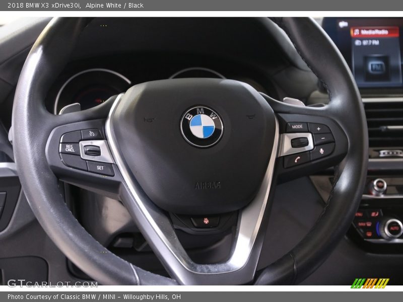 Alpine White / Black 2018 BMW X3 xDrive30i