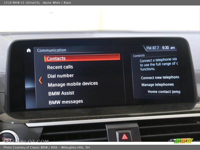 Alpine White / Black 2018 BMW X3 xDrive30i