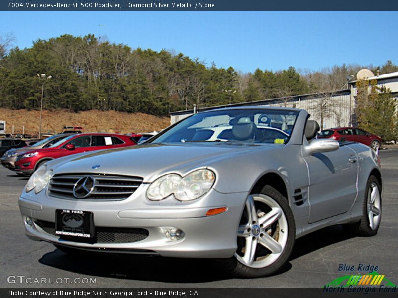 Diamond Silver Metallic / Stone 2004 Mercedes-Benz SL 500 Roadster