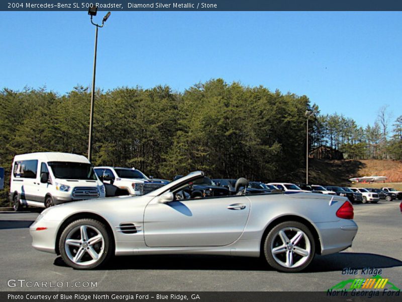 Diamond Silver Metallic / Stone 2004 Mercedes-Benz SL 500 Roadster