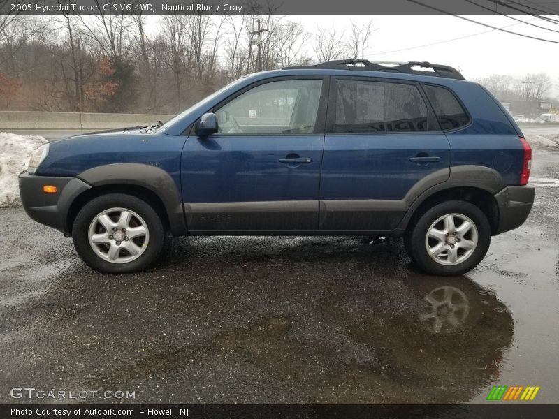 Nautical Blue / Gray 2005 Hyundai Tucson GLS V6 4WD