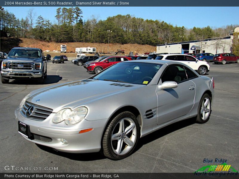 Diamond Silver Metallic / Stone 2004 Mercedes-Benz SL 500 Roadster