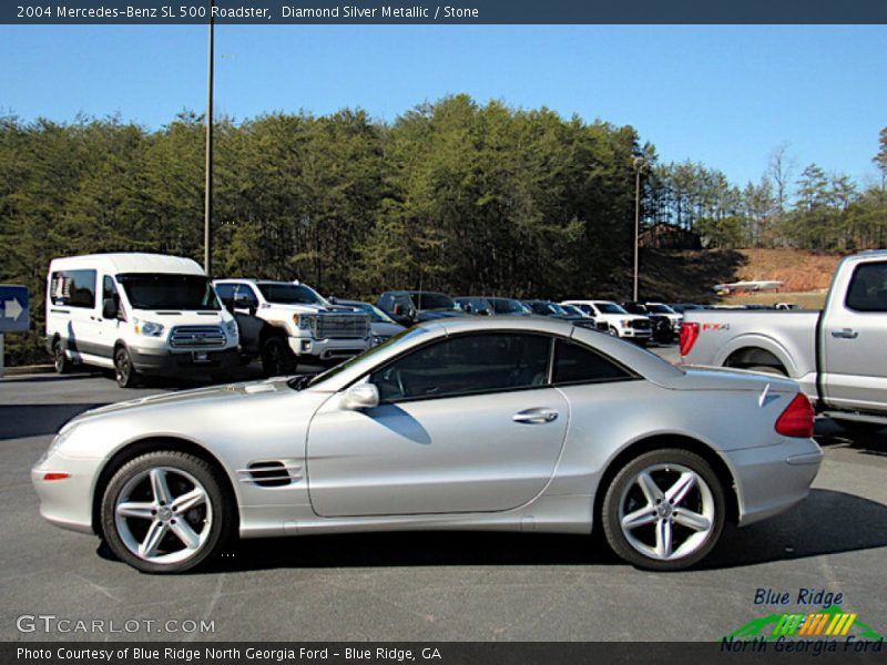 Diamond Silver Metallic / Stone 2004 Mercedes-Benz SL 500 Roadster