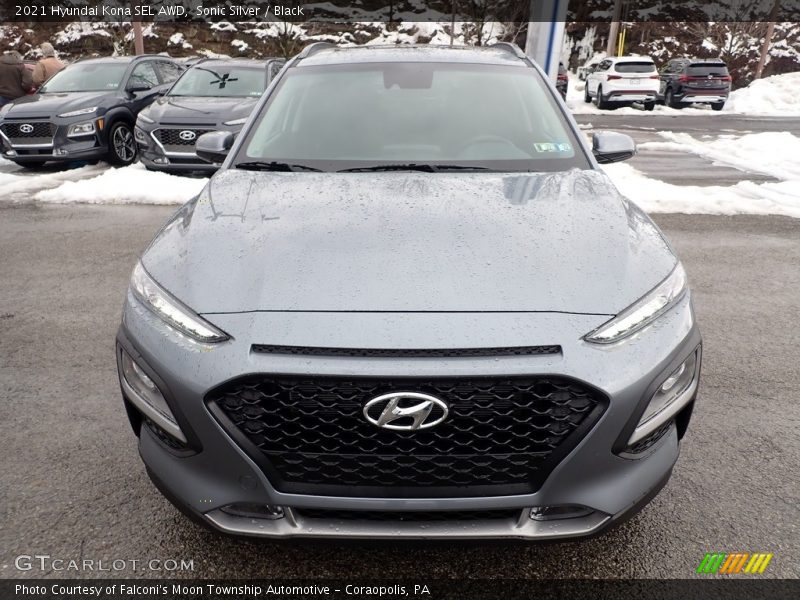Sonic Silver / Black 2021 Hyundai Kona SEL AWD