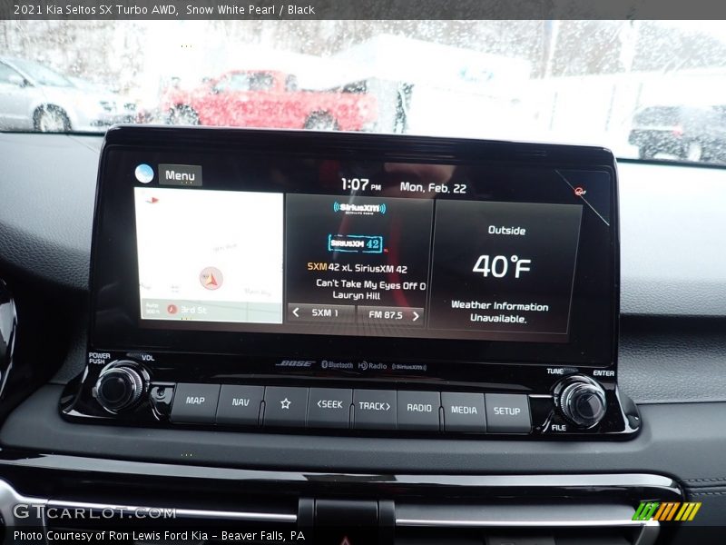 Snow White Pearl / Black 2021 Kia Seltos SX Turbo AWD