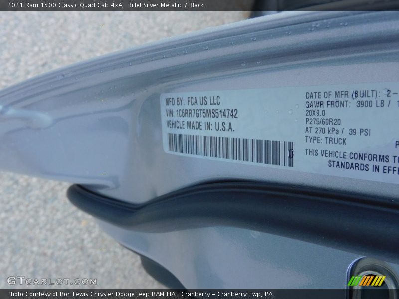 Billet Silver Metallic / Black 2021 Ram 1500 Classic Quad Cab 4x4