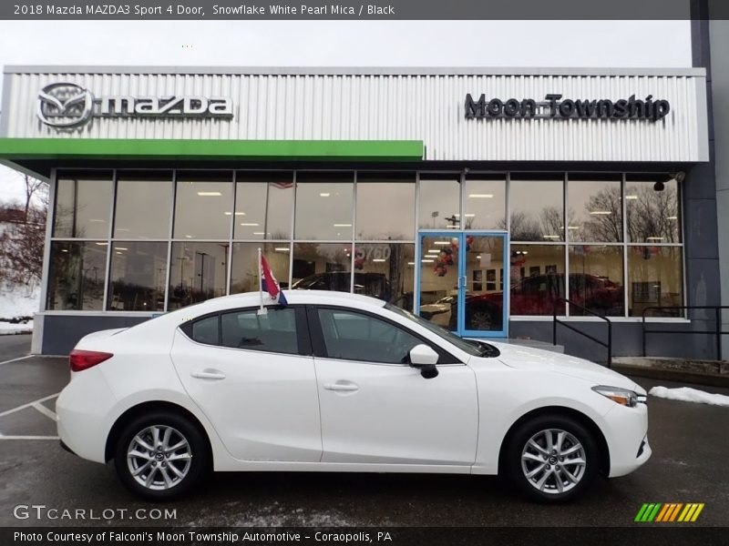 Snowflake White Pearl Mica / Black 2018 Mazda MAZDA3 Sport 4 Door