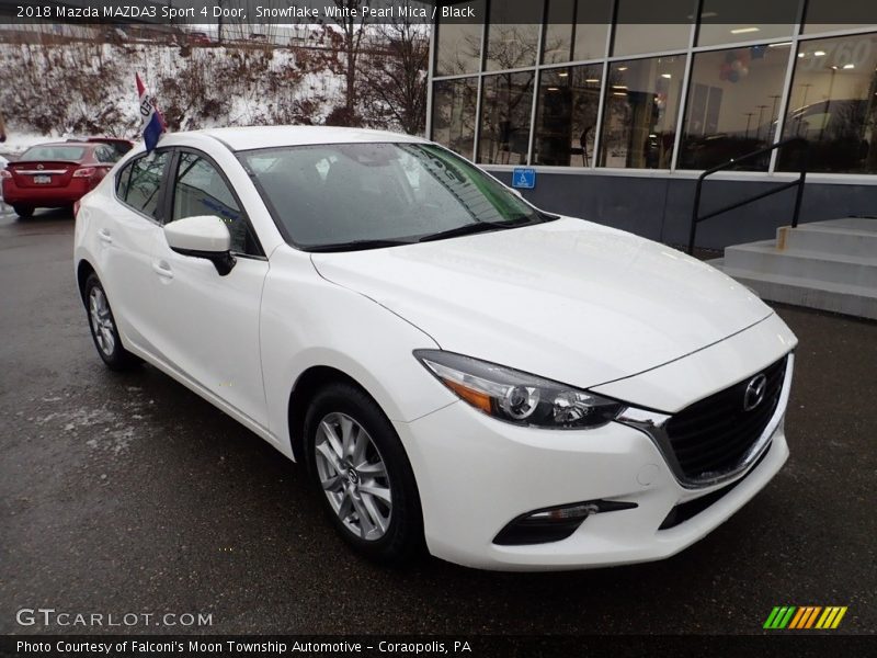Snowflake White Pearl Mica / Black 2018 Mazda MAZDA3 Sport 4 Door