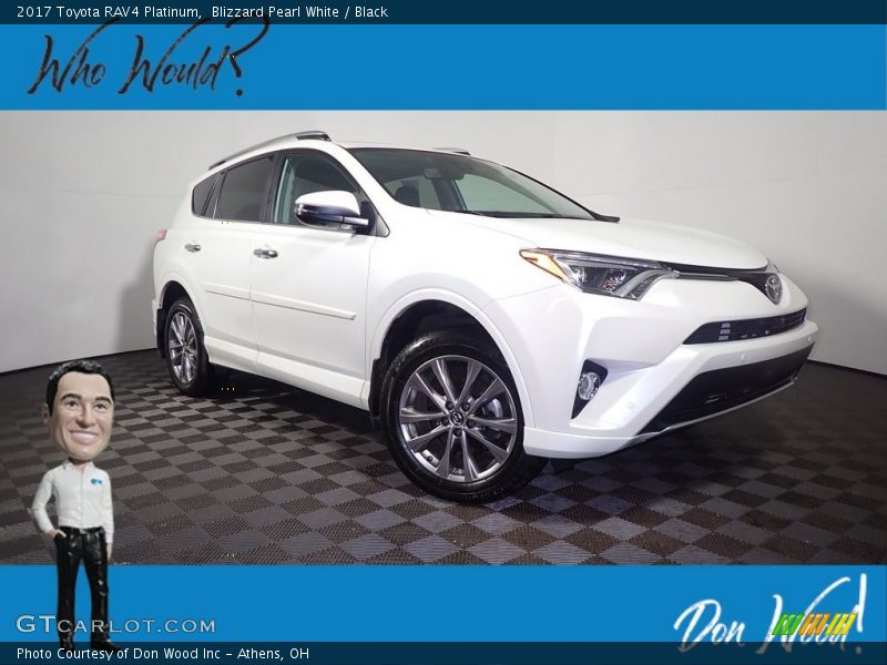 Blizzard Pearl White / Black 2017 Toyota RAV4 Platinum