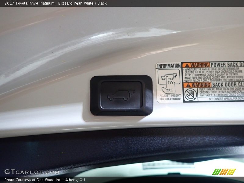 Blizzard Pearl White / Black 2017 Toyota RAV4 Platinum