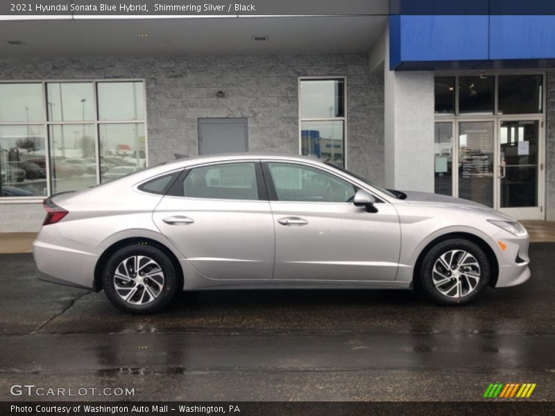 Shimmering Silver / Black 2021 Hyundai Sonata Blue Hybrid