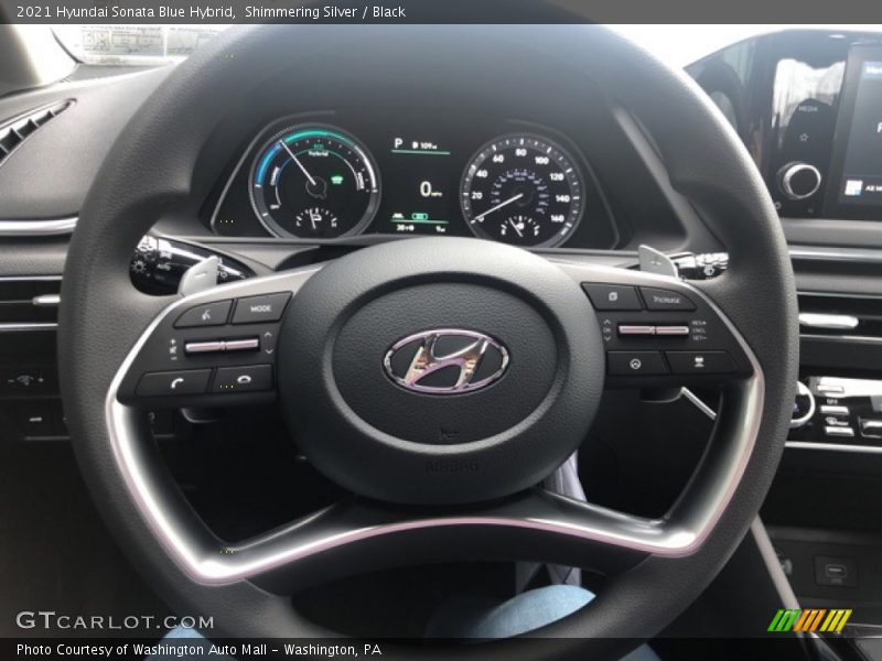 Shimmering Silver / Black 2021 Hyundai Sonata Blue Hybrid