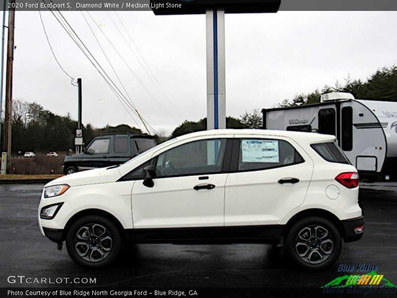 Diamond White / Medium Light Stone 2020 Ford EcoSport S