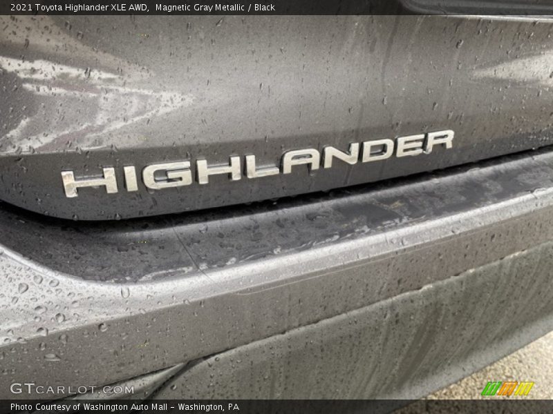 Magnetic Gray Metallic / Black 2021 Toyota Highlander XLE AWD