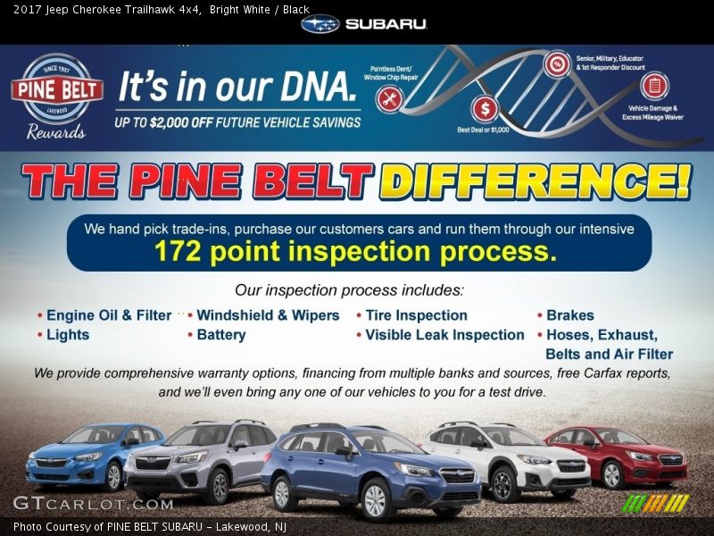 Bright White / Black 2017 Jeep Cherokee Trailhawk 4x4