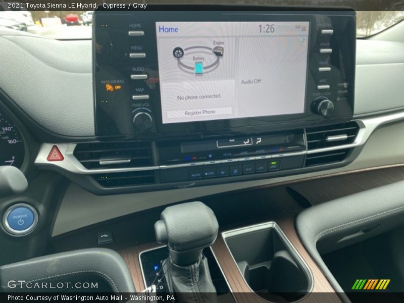 Controls of 2021 Sienna LE Hybrid