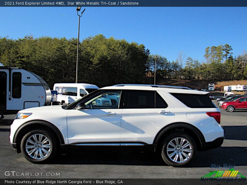 Star White Metallic Tri-Coat / Sandstone 2021 Ford Explorer Limited 4WD