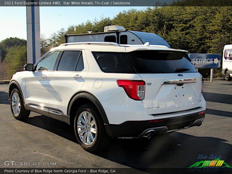 Star White Metallic Tri-Coat / Sandstone 2021 Ford Explorer Limited 4WD