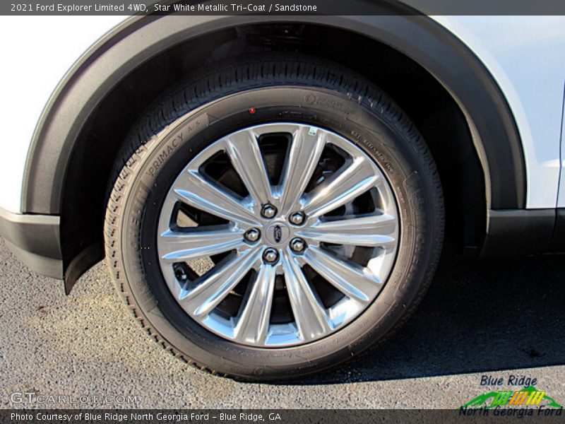 Star White Metallic Tri-Coat / Sandstone 2021 Ford Explorer Limited 4WD