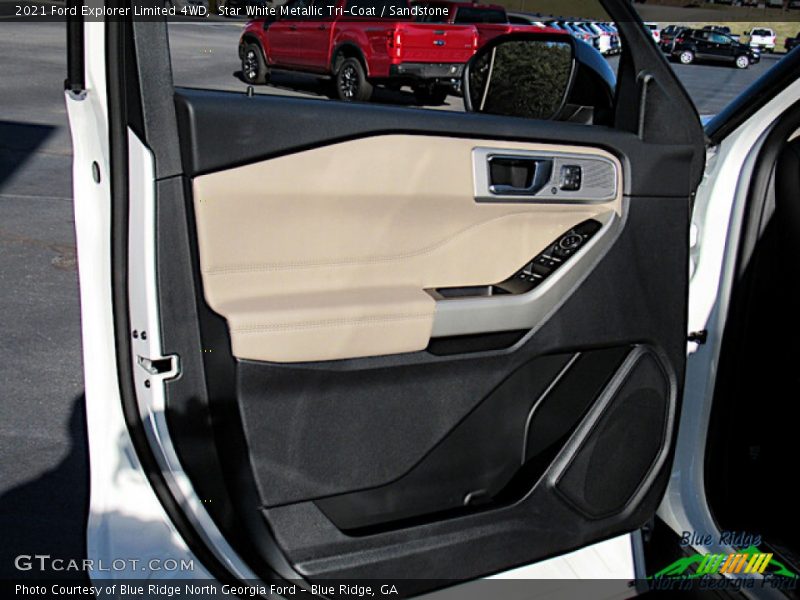 Star White Metallic Tri-Coat / Sandstone 2021 Ford Explorer Limited 4WD