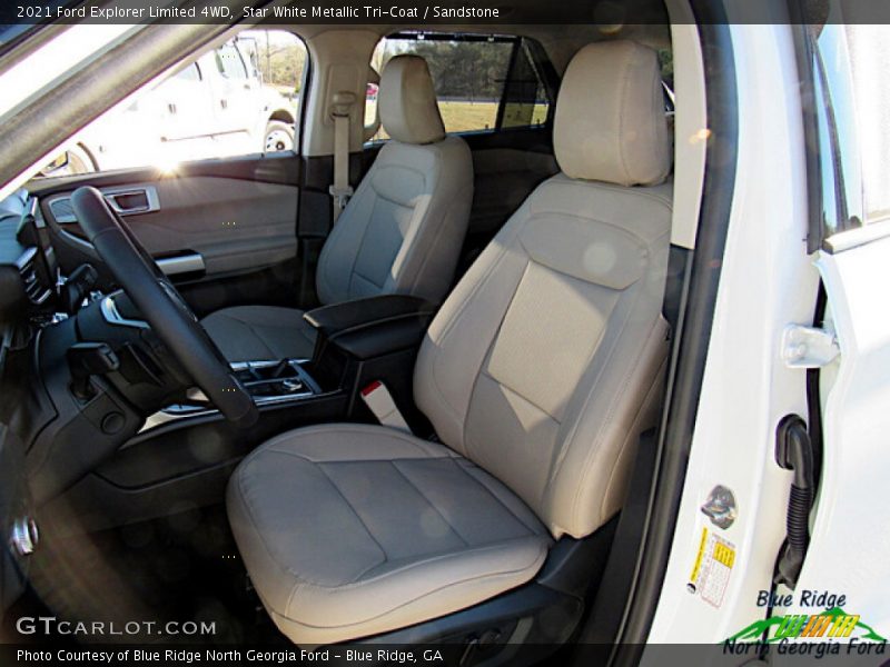 Star White Metallic Tri-Coat / Sandstone 2021 Ford Explorer Limited 4WD