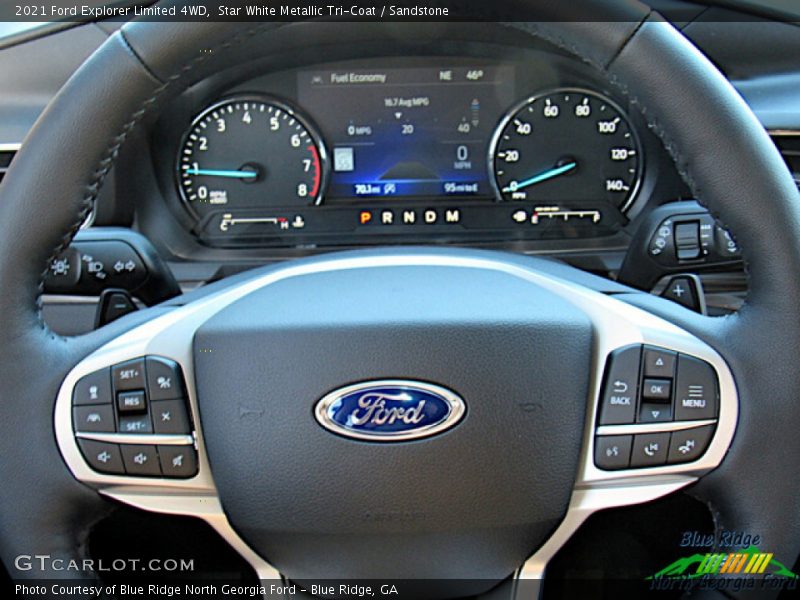 Star White Metallic Tri-Coat / Sandstone 2021 Ford Explorer Limited 4WD