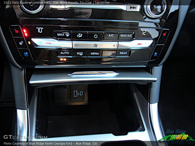 Star White Metallic Tri-Coat / Sandstone 2021 Ford Explorer Limited 4WD