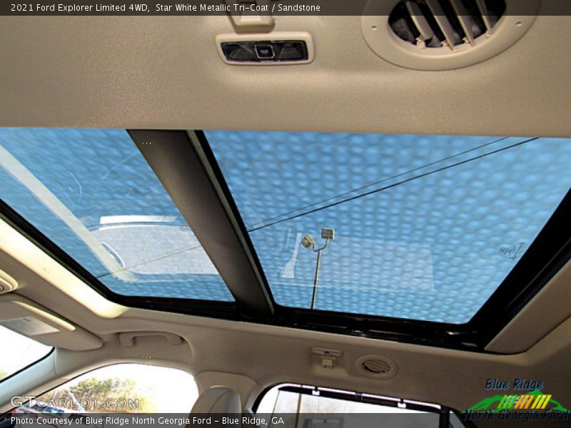 Star White Metallic Tri-Coat / Sandstone 2021 Ford Explorer Limited 4WD