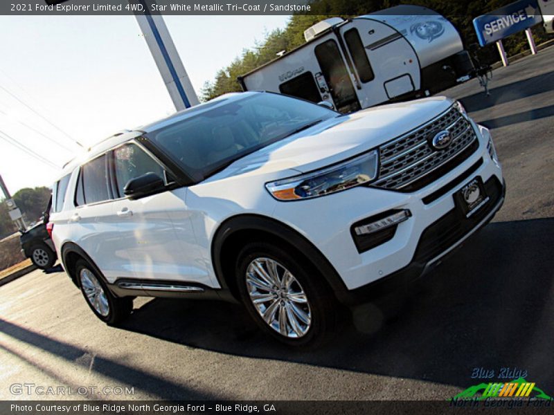 Star White Metallic Tri-Coat / Sandstone 2021 Ford Explorer Limited 4WD