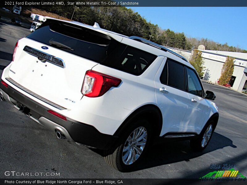 Star White Metallic Tri-Coat / Sandstone 2021 Ford Explorer Limited 4WD