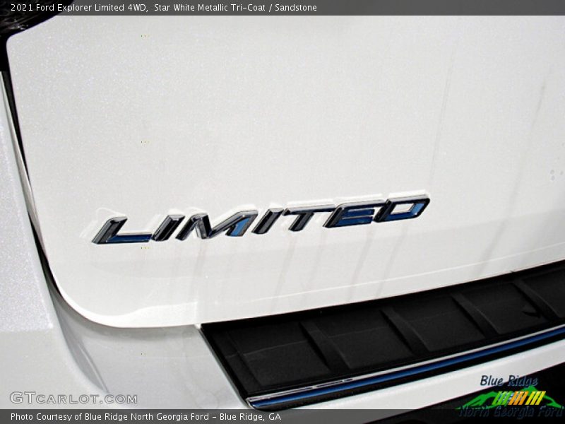 Star White Metallic Tri-Coat / Sandstone 2021 Ford Explorer Limited 4WD