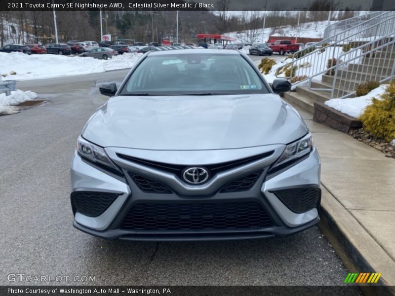 Celestial Silver Metallic / Black 2021 Toyota Camry SE Nightshade AWD