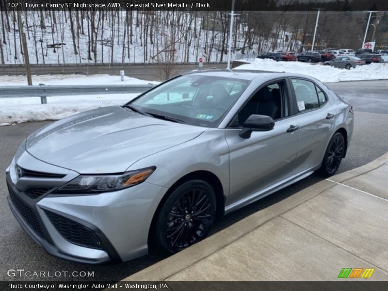Celestial Silver Metallic / Black 2021 Toyota Camry SE Nightshade AWD
