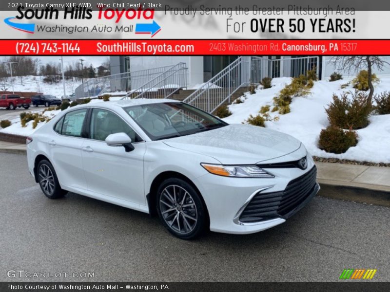 Wind Chill Pearl / Black 2021 Toyota Camry XLE AWD