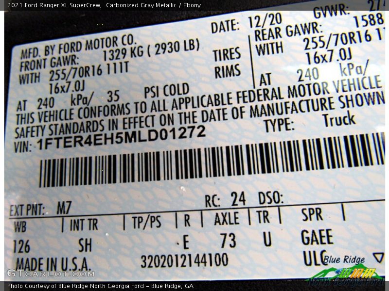 Carbonized Gray Metallic / Ebony 2021 Ford Ranger XL SuperCrew