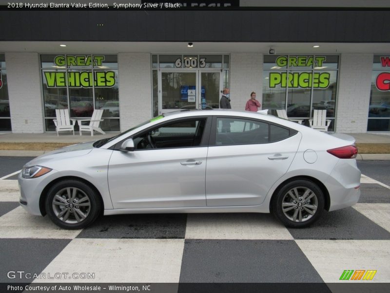 Symphony Silver / Black 2018 Hyundai Elantra Value Edition