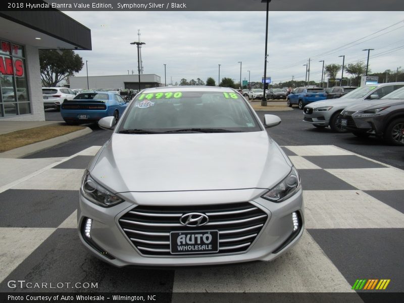 Symphony Silver / Black 2018 Hyundai Elantra Value Edition