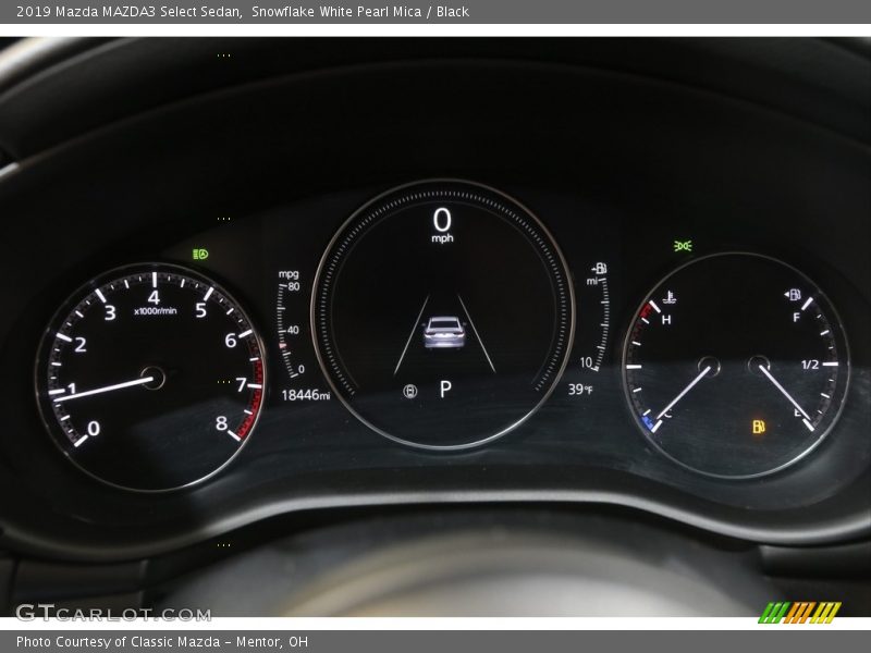 Snowflake White Pearl Mica / Black 2019 Mazda MAZDA3 Select Sedan