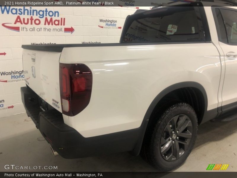 Platinum White Pearl / Black 2021 Honda Ridgeline Sport AWD
