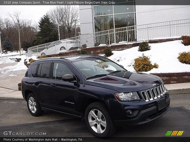 True Blue Pearl / Light Pebble Beige/Dark Slate Gray 2016 Jeep Compass Sport