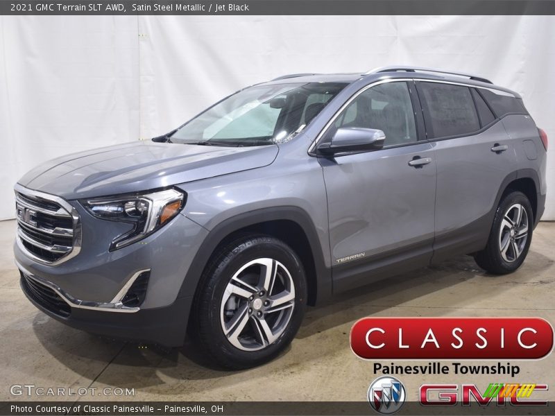 Satin Steel Metallic / Jet Black 2021 GMC Terrain SLT AWD
