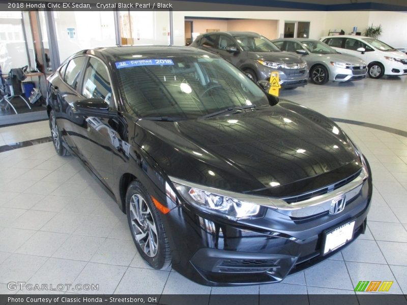 Crystal Black Pearl / Black 2018 Honda Civic EX Sedan