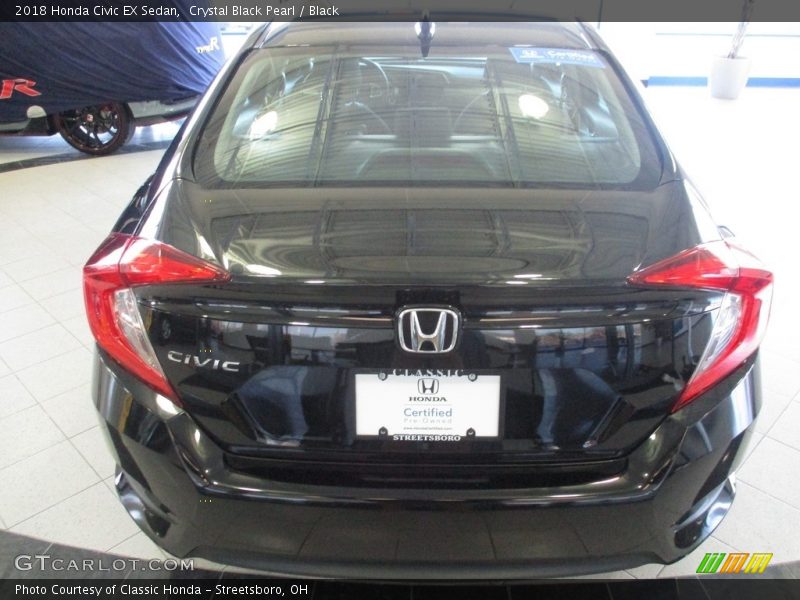 Crystal Black Pearl / Black 2018 Honda Civic EX Sedan