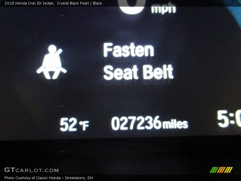 Crystal Black Pearl / Black 2018 Honda Civic EX Sedan