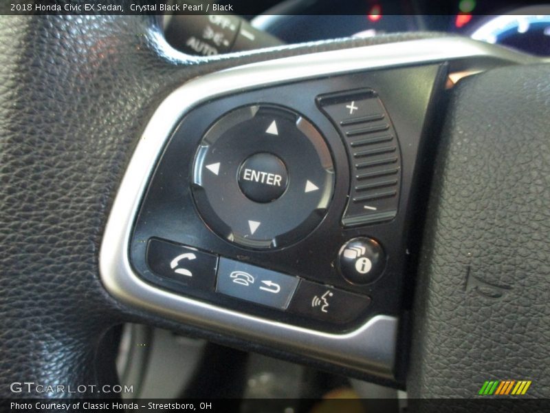 Crystal Black Pearl / Black 2018 Honda Civic EX Sedan