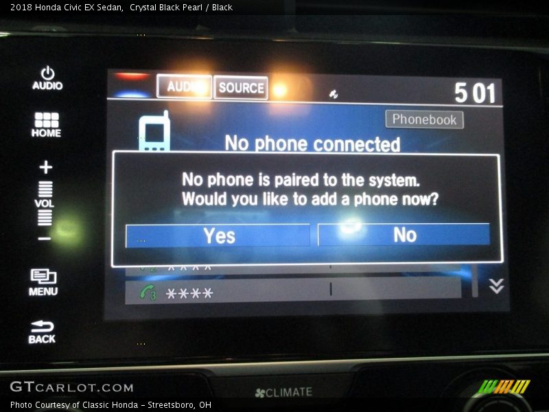 Crystal Black Pearl / Black 2018 Honda Civic EX Sedan